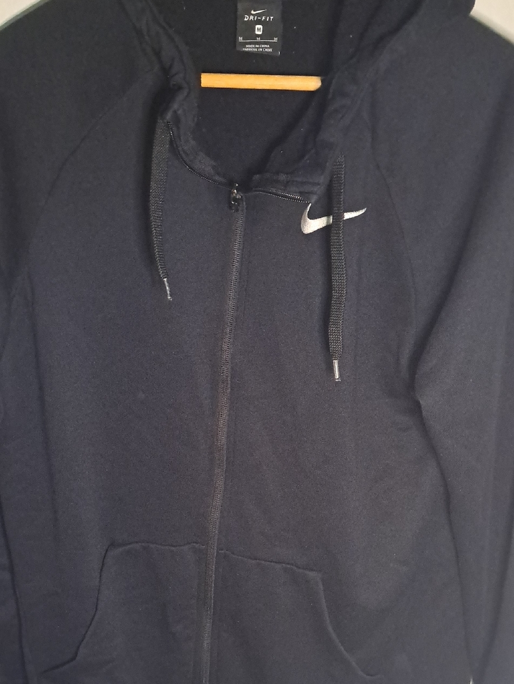 Nike Black Full-Zip Hoodie with White Swoosh - Picture 2 of 5